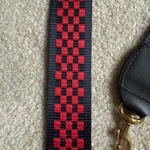 Clare V Red and Blue Checked Nylon Strap